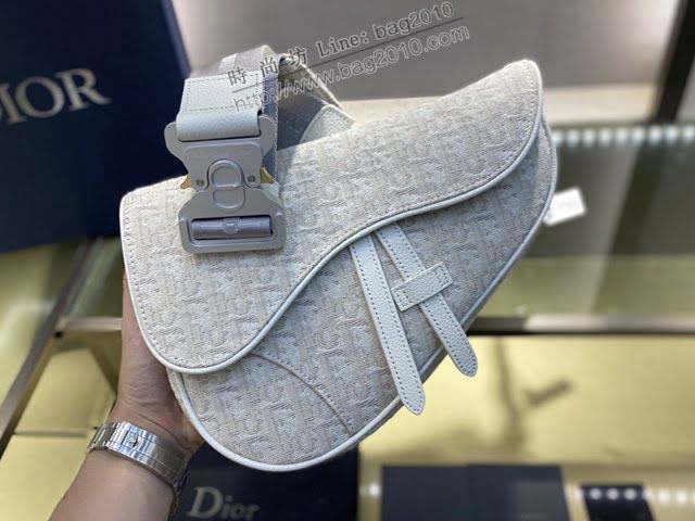 Dior男包 迪奧ophidia復古老花帆布saddle馬鞍包 Dior手提肩背包  dfk1540